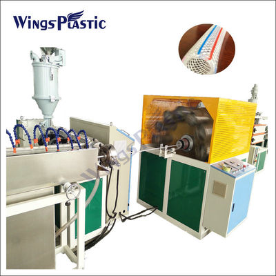 PVC Fiber Güçlendirilmiş hortum çıkartma hattı Plastik / PVC bahçe hortumu boru yapma makinesi