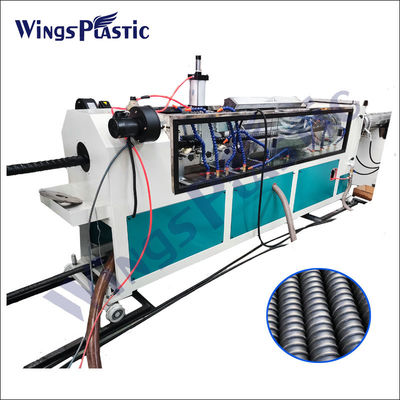 HDPE LDPE PVC Boru İmalat Makinesi Spiral PE Oluklu Boru Ekstrüzyon Hattı