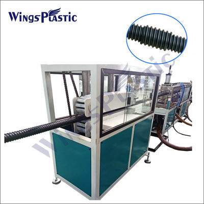 Plastik HDPE önceden gerilmiş dalgalanmış boru ekstrüder makinesi Karbon Spiral boru makinesi