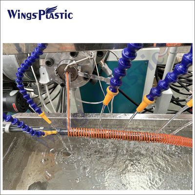 Spiral PVC emme hortumu için plastik ekstrüzyon makinesi hattı / Plastik PVC spiral emme hortumu boru extruder üretim hattı